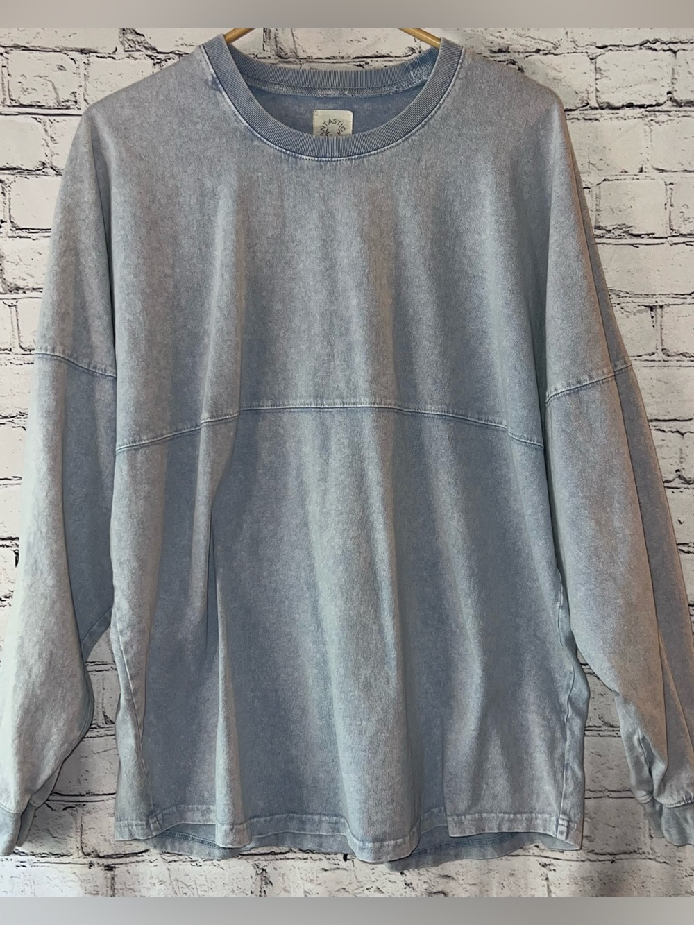 Fantastic Fawn Chambray Oversized Crewneck Top Size Medium